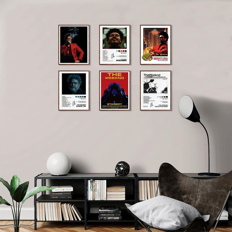 Usspo Weeknd Music Album Cover Poster Print Canvas Wall Art Limited Signed Starboy the Poster Room Aesthetic Set of 6 Dorm Decor 8X10 Inch Unframed Home & Garden > Decor > Artwork > Posters, Prints, & Visual Artwork Usspo   