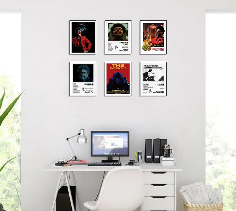 Usspo Weeknd Music Album Cover Poster Print Canvas Wall Art Limited Signed Starboy the Poster Room Aesthetic Set of 6 Dorm Decor 8X10 Inch Unframed Home & Garden > Decor > Artwork > Posters, Prints, & Visual Artwork Usspo   