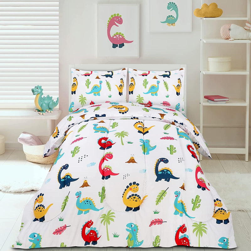 Utopia Bedding All Season Dinosaur Comforter Set with 2 Pillow Cases - 3 Piece Brushed Microfiber Kids Bedding Set for Boys/Girls - Soft and Comfortable - Machine Washable - White -(Twin/Twin XL) Home & Garden > Linens & Bedding > Bedding Utopia Bedding   