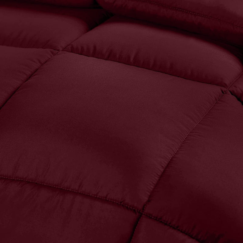 Utopia Bedding Comforter Duvet Insert - Quilted Comforter with Corner Tabs - Box Stitched down Alternative Comforter (Queen, Burgundy/Red)