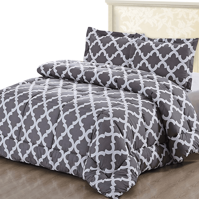 Utopia Bedding Printed Comforter Set (King/Cal King, Grey) with 2 Pillow Shams - Luxurious Brushed Microfiber - Down Alternative Comforter - Soft and Comfortable - Machine Washable Home & Garden > Linens & Bedding > Bedding > Quilts & Comforters Utopia Bedding Gray King 