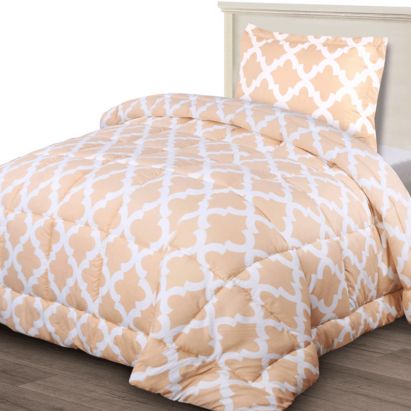 Utopia Bedding Printed Comforter Set (King/Cal King, Grey) with 2 Pillow Shams - Luxurious Brushed Microfiber - Down Alternative Comforter - Soft and Comfortable - Machine Washable Home & Garden > Linens & Bedding > Bedding > Quilts & Comforters Utopia Bedding Beige Twin 