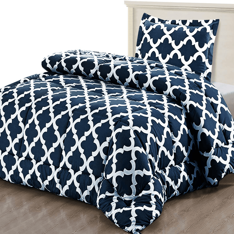 Utopia Bedding Printed Comforter Set (King/Cal King, Grey) with 2 Pillow Shams - Luxurious Brushed Microfiber - Down Alternative Comforter - Soft and Comfortable - Machine Washable Home & Garden > Linens & Bedding > Bedding > Quilts & Comforters Utopia Bedding Navy Twin 