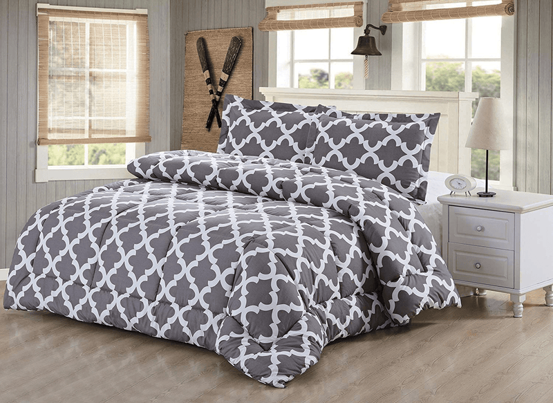 Utopia Bedding Printed Comforter Set (Queen, Grey) with 2 Pillow Shams - Luxurious Brushed Microfiber - Down Alternative Comforter - Soft and Comfortable - Machine Washable Home & Garden > Linens & Bedding > Bedding Utopia Bedding   