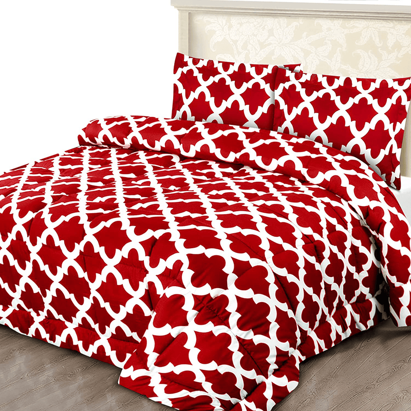 Utopia Bedding Printed Comforter Set (Queen, Grey) with 2 Pillow Shams - Luxurious Brushed Microfiber - Down Alternative Comforter - Soft and Comfortable - Machine Washable Home & Garden > Linens & Bedding > Bedding Utopia Bedding Red Queen 