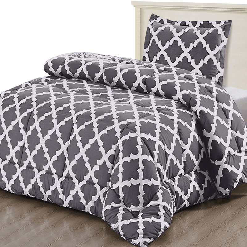 Utopia Bedding Printed Comforter Set (Queen, Grey) with 2 Pillow Shams - Luxurious Brushed Microfiber - Down Alternative Comforter - Soft and Comfortable - Machine Washable Home & Garden > Linens & Bedding > Bedding Utopia Bedding Gray Twin 