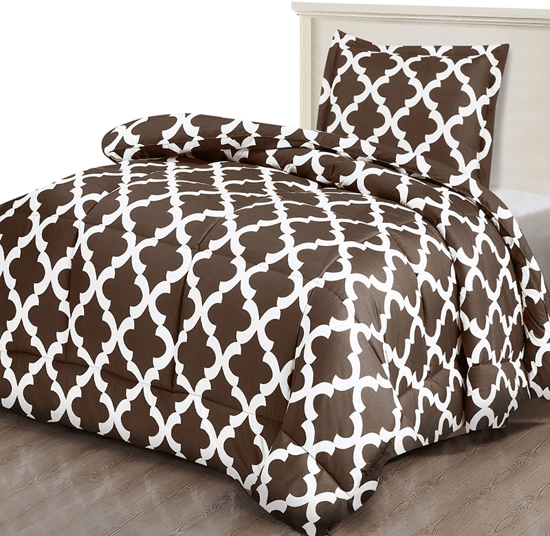 Utopia Bedding Printed Comforter Set (Queen, Grey) with 2 Pillow Shams - Luxurious Brushed Microfiber - Down Alternative Comforter - Soft and Comfortable - Machine Washable Home & Garden > Linens & Bedding > Bedding Utopia Bedding Chocolate Twin 