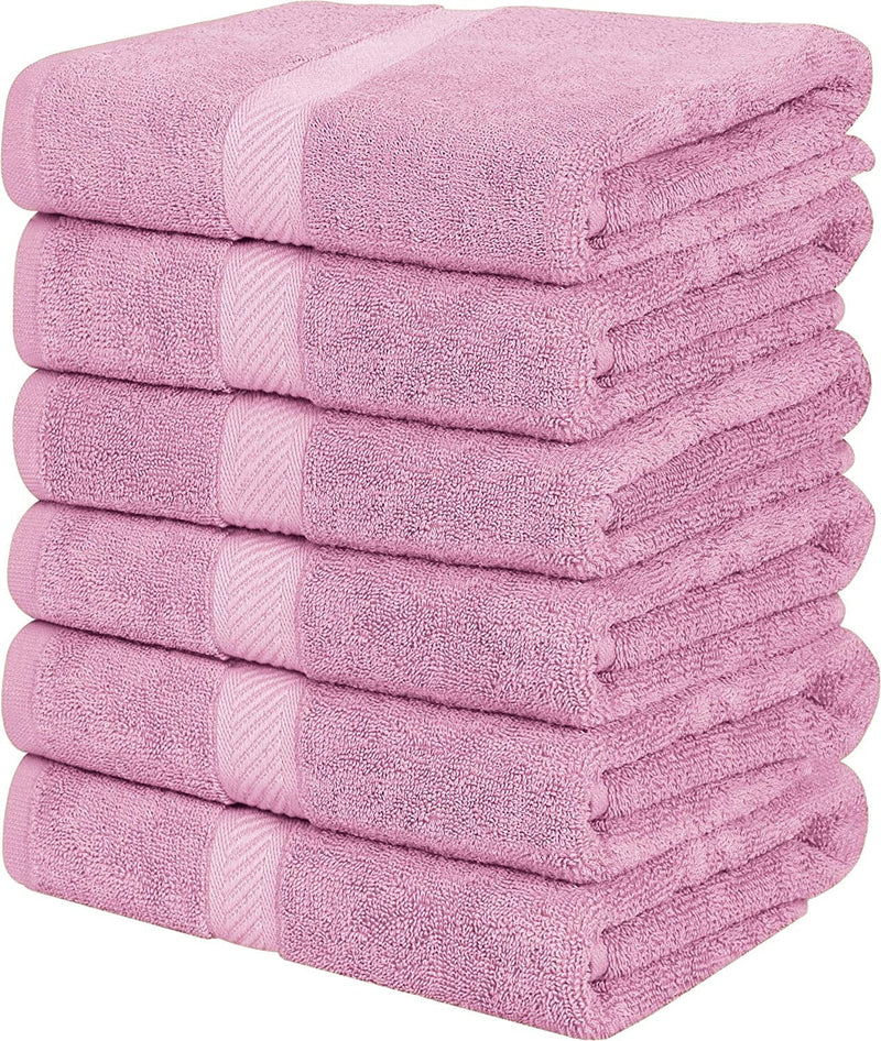 Utopia Towels [6 Pack Bath Towel Set, 100% Ring Spun Cotton (24 X 48 Inches) Medium Lightweight and Highly Absorbent Quick Drying Towels, Premium Towels for Hotel, Spa and Bathroom (White)