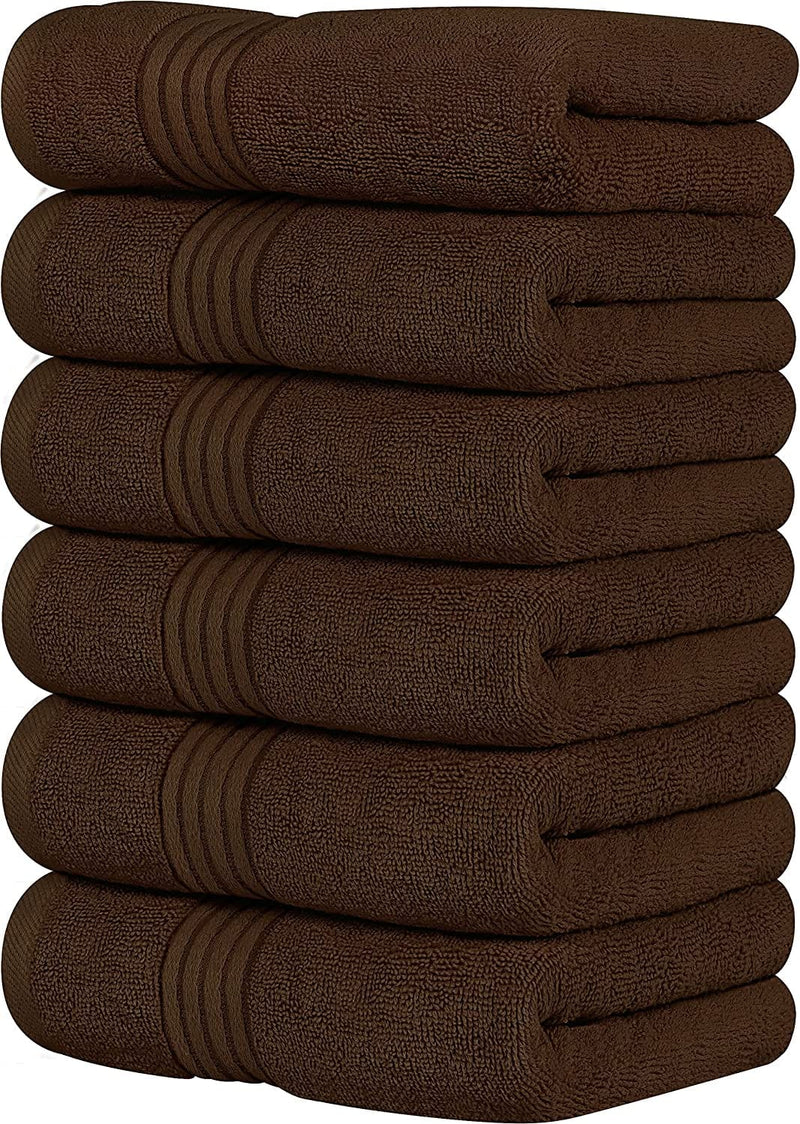 Utopia Towels 6 Piece Luxury Hand Towels Set, (16 X 28 Inches) 100% Ring Spun Cotton, Lightweight and Highly Absorbent 600GSM Towels for Bathroom, Travel, Camp, Hotel, and Spa (Burgundy) Home & Garden > Linens & Bedding > Towels Utopia Towels Brown 6 Pack 