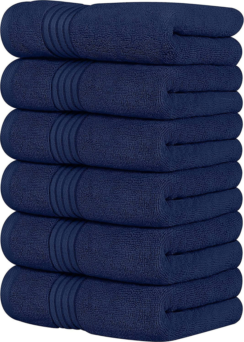 Utopia Towels 6 Piece Luxury Hand Towels Set, (16 X 28 Inches) 100% Ring Spun Cotton, Lightweight and Highly Absorbent 600GSM Towels for Bathroom, Travel, Camp, Hotel, and Spa (Burgundy) Home & Garden > Linens & Bedding > Towels Utopia Towels Navy 6 Pack 