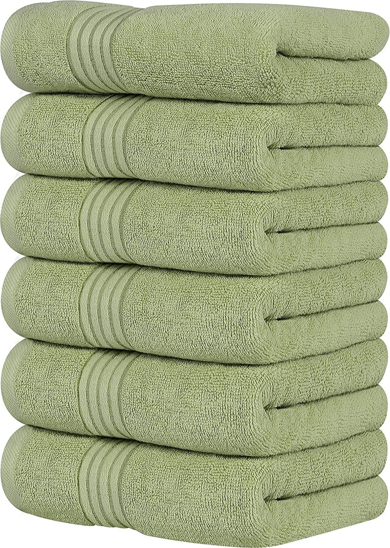 Utopia Towels 6 Piece Luxury Hand Towels Set, (16 X 28 Inches) 100% Ring Spun Cotton, Lightweight and Highly Absorbent 600GSM Towels for Bathroom, Travel, Camp, Hotel, and Spa (Burgundy) Home & Garden > Linens & Bedding > Towels Utopia Towels Sage Green 6 Pack 