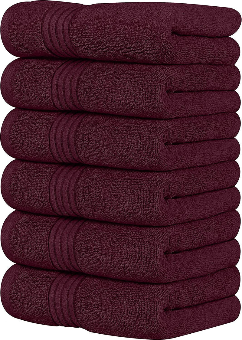Utopia Towels 6 Piece Luxury Hand Towels Set, (16 X 28 Inches) 100% Ring Spun Cotton, Lightweight and Highly Absorbent 600GSM Towels for Bathroom, Travel, Camp, Hotel, and Spa (Burgundy) Home & Garden > Linens & Bedding > Towels Utopia Towels Burgundy 6 Pack 