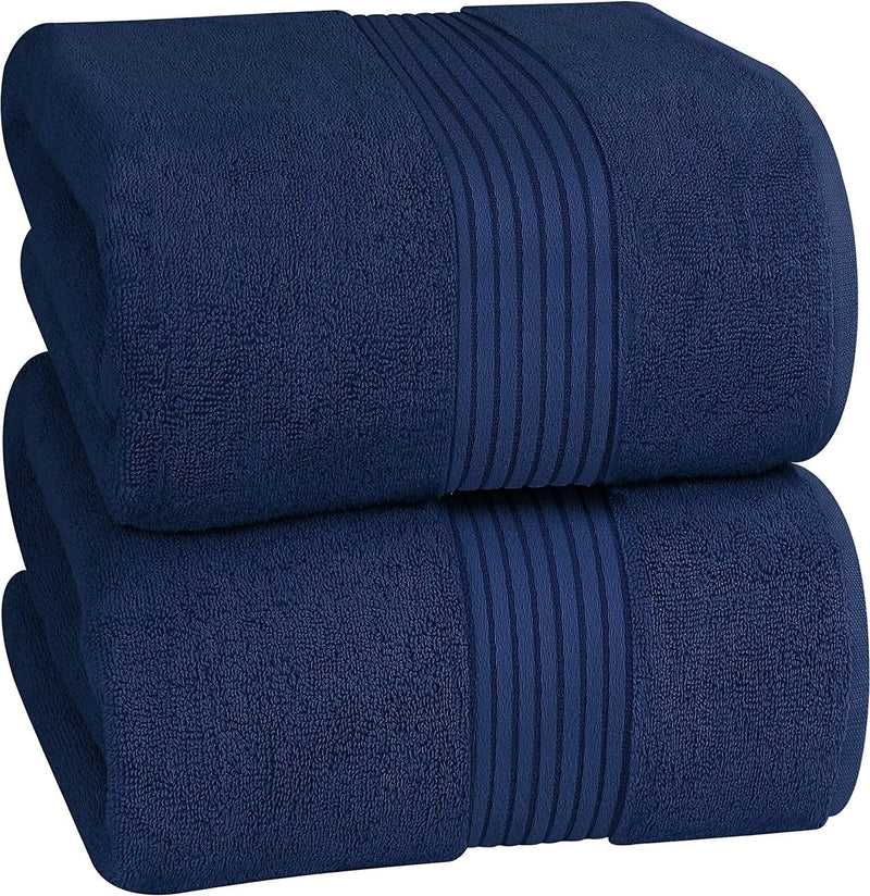 Utopia Towels - Luxurious Jumbo Bath Sheet - 600 GSM 100% Cotton Highly Absorbent and Quick Dry Extra Large Bath Towel - Super Soft Hotel Quality Towel (35 X 70 Inches, Beige) Home & Garden > Linens & Bedding > Towels Utopia Towels Navy 2 