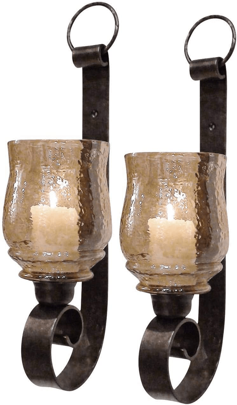 Uttermost Joselyn Small Wall Sconces 6 x 6 x 18 (Set of 2), Bronze Home & Garden > Decor > Home Fragrance Accessories > Candle Holders Uttermost   