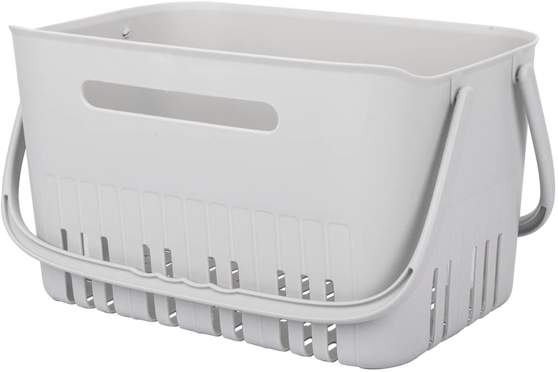 UUJOLY Portable Shower Caddy Basket Tote for Bathroom College Dorm, Plastic Storage Basket with Handles Organizer Bins for Kitchen Bathroom, White Sporting Goods > Outdoor Recreation > Camping & Hiking > Portable Toilets & Showers UUJOLY Gray 1 Pack 
