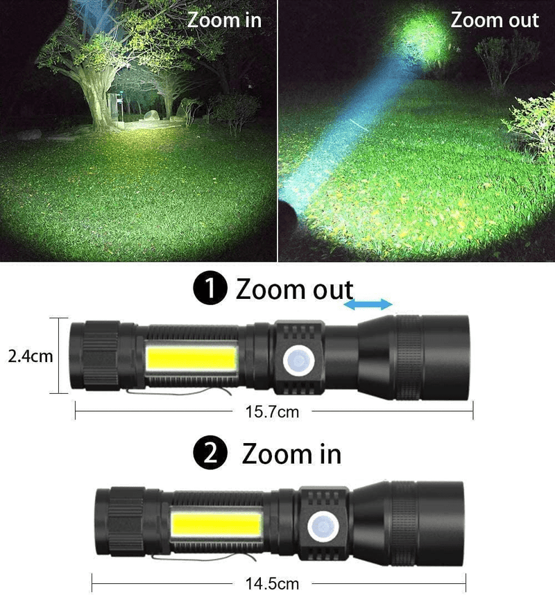 UV Flashlight Rechargeable, Black light Flashlights, Super Bright Pocket-Sized T6 LED Torch with Clip, Water Resistant, 7 Modes for Pet Clothing Detection/Emergency/Camping 2pack Hardware > Tools > Flashlights & Headlamps > Flashlights Karrong   