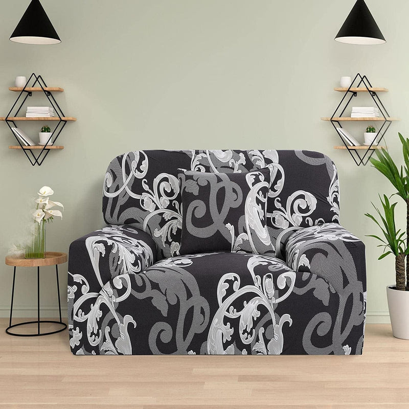 Uxcell Printed Sofa Cover Stretch Couch Covers for Sofas Loveseat Armchair, Universal Washable Furniture with One Pillowcase, Small Home & Garden > Decor > Chair & Sofa Cushions uxcell   