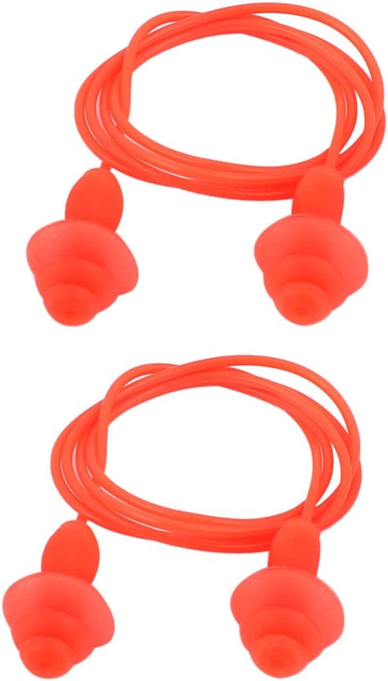 Uxcell Soft Silicone Swimming String Earplug Earplugs Protector 2Pcs Orange Sporting Goods > Outdoor Recreation > Boating & Water Sports > Swimming uxcell   