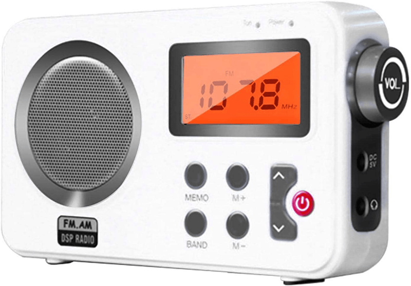 UXELY Radio - Shower Radio Speaker, AM/FM Radio with LCD Display, Portable Stereo Radio with Earphone Port for Home, Beach, Hot Tub, Bathroom