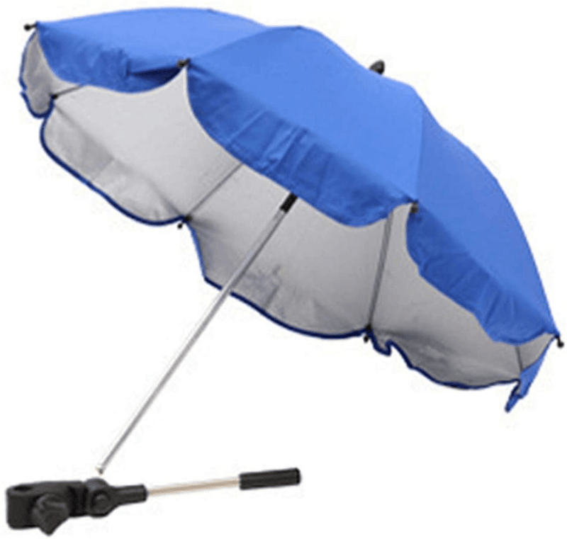 UXELY Stroller Umbrella, Clip-On Universal Detachable Pushchair Umbrella Sun Shade Flexible Arm Manual Open Baby Stroller Umbrella for Beach Chairs, Strollers, Wagons(Black)