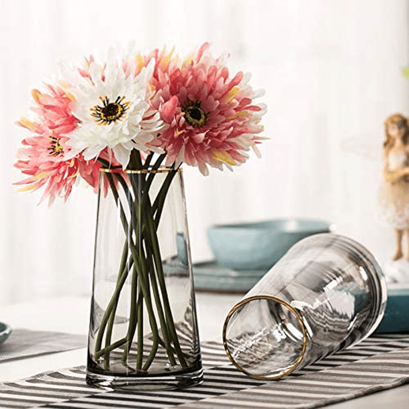 V-Shine Glass Flower Vase,Handicraft Creative Flower Decoration Ornaments,Ins Modern Crystal Clear Glass Vase for Table,Centerpieces,Kitchen,Office,Living Room,Wedding Decoration(Crystal Gray) Home & Garden > Decor > Vases V-Shine   