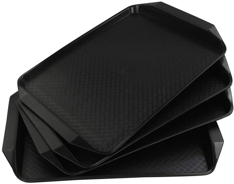 Vababa Black Plastic Fast Food Serving Trays, 4-Pack, 16.8-INCH x 12-INCH Home & Garden > Decor > Decorative Trays Vababas   