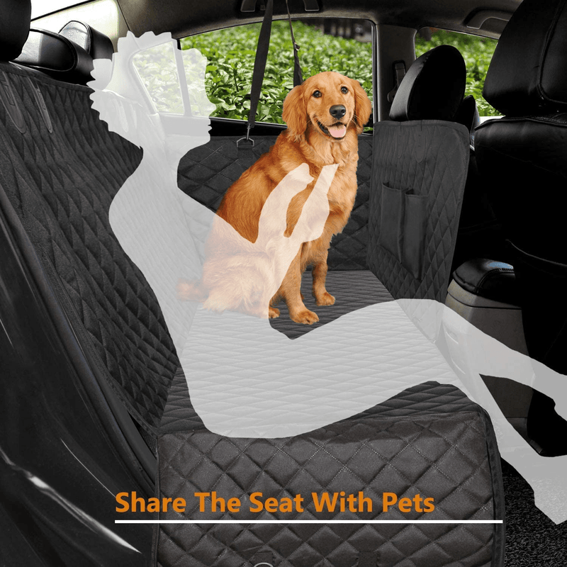 Vailge 100% Waterproof Dog Car Seat Covers, Dog Seat Cover with Side Flaps, Pet Seat Cover for Back Seat - Black, Hammock Convertible Vehicles & Parts > Vehicle Parts & Accessories > Motor Vehicle Parts > Motor Vehicle Seating Vailge   