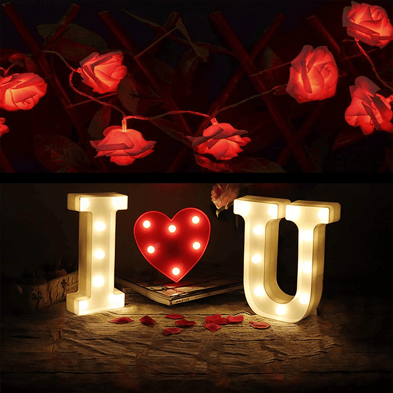 Valentine Decorations String Lights,20 Led Rose Light Battery Powered for Wedding,Friends Party,Valentine'S Day Indoor&Outdoor Romantic Decoration (Rose) Home & Garden > Decor > Seasonal & Holiday Decorations Qaxlry   