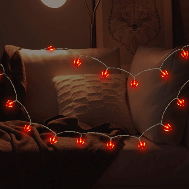 Valentine Heart String Lights Total 13 FT 40 Leds Red Heart Shaped Fairy LED String Lights Battery Operated for Valentine'S Day Bride Shower Proposal Wedding Anniversary Indoor Outdoor Party Decor Home & Garden > Decor > Seasonal & Holiday Decorations WEHVKEI   