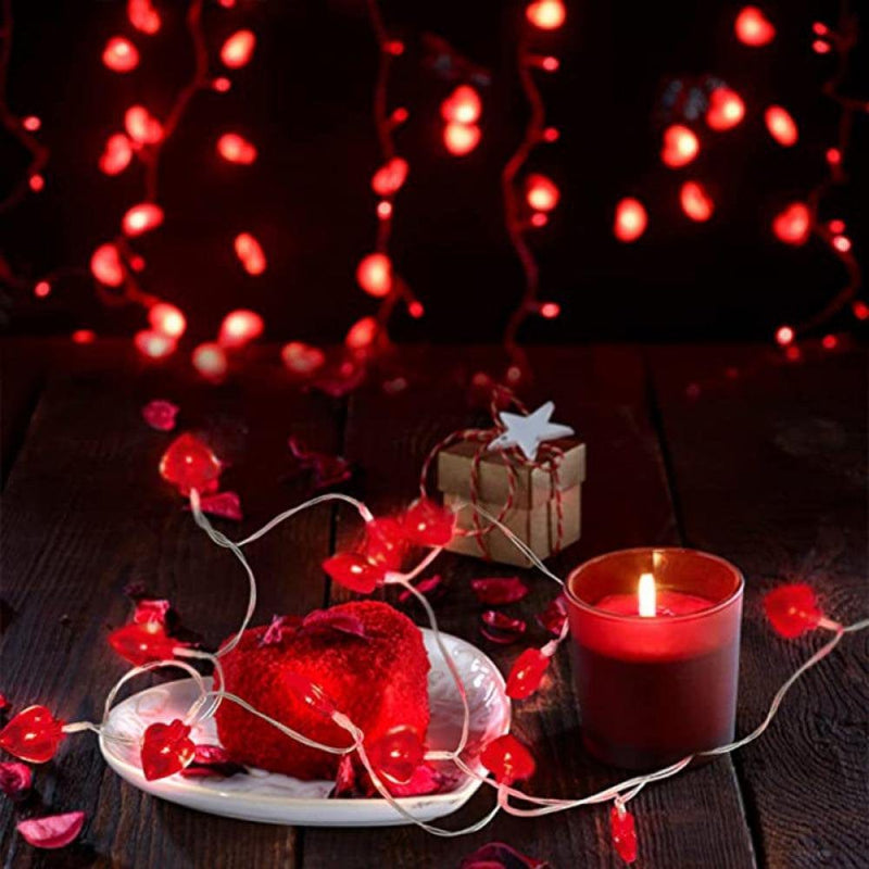 Valentine Lights 8.2 Ft 20 Leds Red Heart Shaped String LED Lights, Romantic Valentines Day Decor Lights for Valentines Decorations, Bedroom, Party, Wedding Indoor Outdoor Home & Garden > Decor > Seasonal & Holiday Decorations Ardorlove   