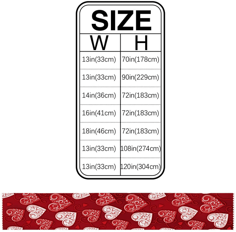 Valentine'S Burlap Table Runner 120 Inches Long,Happy Valentine'S Day Heart-Shaped Pattern Linen Dinner Table Setting Decor for Wedding Gatherings Party Baby Shower Home & Garden > Decor > Seasonal & Holiday Decorations Red Vow   