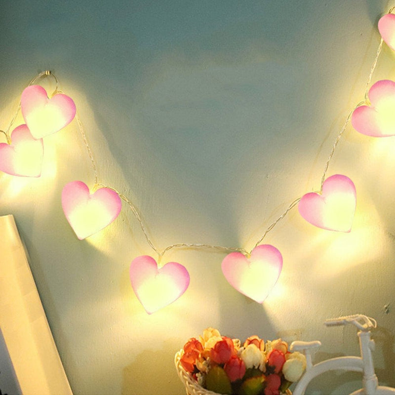 Valentine'S Day 1.5M 10 Lights Led Light String LED Fabric Love Heart Light String Room Decoration Home & Garden > Decor > Seasonal & Holiday Decorations MIARHB   