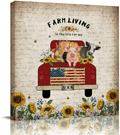 Valentine'S Day Canvas Wall Art for Living Room/Bedroom Loads of Love Truck with Roses and Love Heart Artwork Print on Canvas Art Stretched and Framed Wall Decor,Ready to Hang,12X12 Inch Home & Garden > Decor > Artwork > Posters, Prints, & Visual Artwork Beauty Decor Farmbdr6700 20 x 20 in 