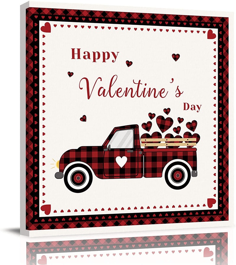 Valentine'S Day Canvas Wall Art for Living Room/Bedroom Loads of Love Truck with Roses and Love Heart Artwork Print on Canvas Art Stretched and Framed Wall Decor,Ready to Hang,12X12 Inch Home & Garden > Decor > Artwork > Posters, Prints, & Visual Artwork Beauty Decor Valentine's Daybdr2908 8 x 8 in 