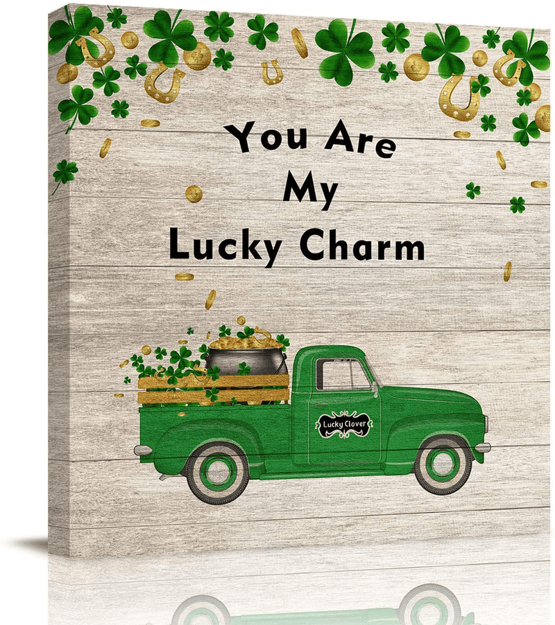 Valentine'S Day Canvas Wall Art for Living Room/Bedroom Loads of Love Truck with Roses and Love Heart Artwork Print on Canvas Art Stretched and Framed Wall Decor,Ready to Hang,12X12 Inch Home & Garden > Decor > Artwork > Posters, Prints, & Visual Artwork Beauty Decor   