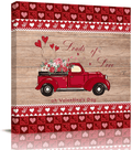 Valentine'S Day Canvas Wall Art for Living Room/Bedroom Loads of Love Truck with Roses and Love Heart Artwork Print on Canvas Art Stretched and Framed Wall Decor,Ready to Hang,12X12 Inch Home & Garden > Decor > Artwork > Posters, Prints, & Visual Artwork Beauty Decor Valentine's Daybdr6886 24 x 24 in 