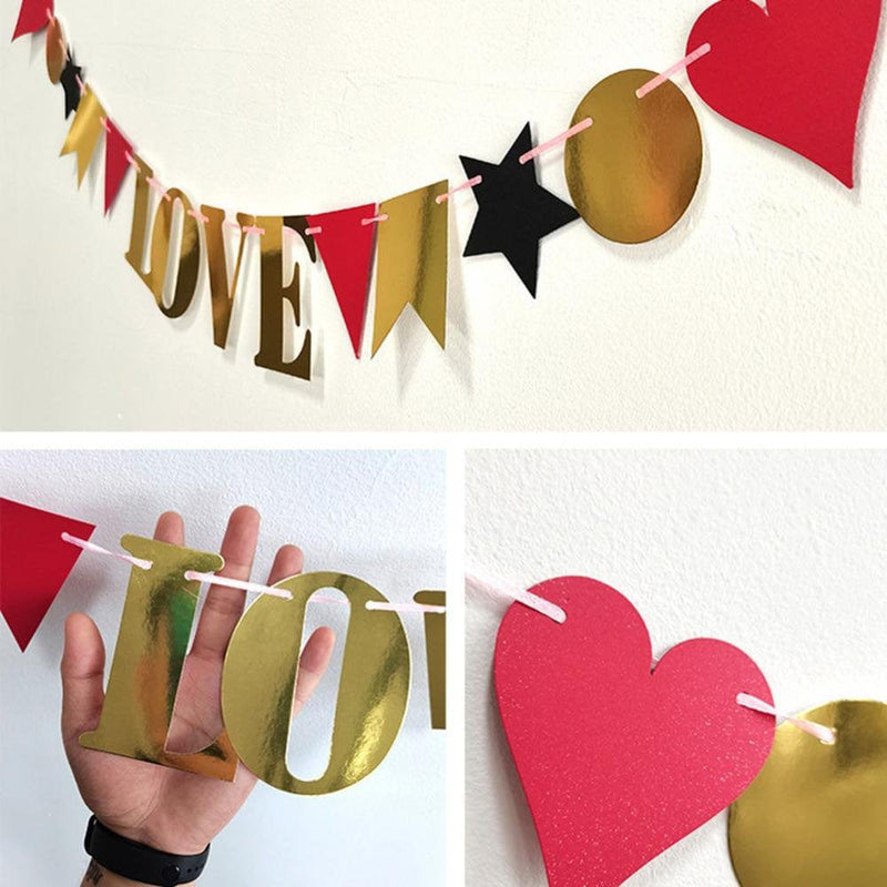 Valentine'S Day Decor, Love Banner Bunting Garland for Valentine'S Day Wedding Anniversary Engagement Party Indoor Outdoor Decor Home & Garden > Decor > Seasonal & Holiday Decorations The Hillman Group   