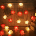 Valentine'S Day Decoration Heart Lights Heart Shape Leds String Lights with 8 Flicker Modes and Waterproof Battery Operated for Valentine'S Day Decor Indoor Outdoor (Red, White) Home & Garden > Decor > Seasonal & Holiday Decorations Hiboom Red, White  