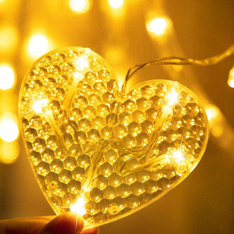 Valentine'S Day Decorative Lights Atmosphere Lights LED Star Curtain Lights Stars Moon Pattern Christmas Wedding Festive Decorative Lights String Lights, Gifts for Boys and Girls
