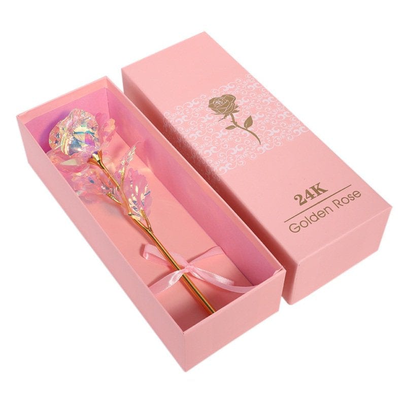 Valentine'S Day Gift Rose Pink Box Packaging with Vibration Light with Base for Girl Friend Home & Garden > Decor > Seasonal & Holiday Decorations ODIANTRD Without Base  