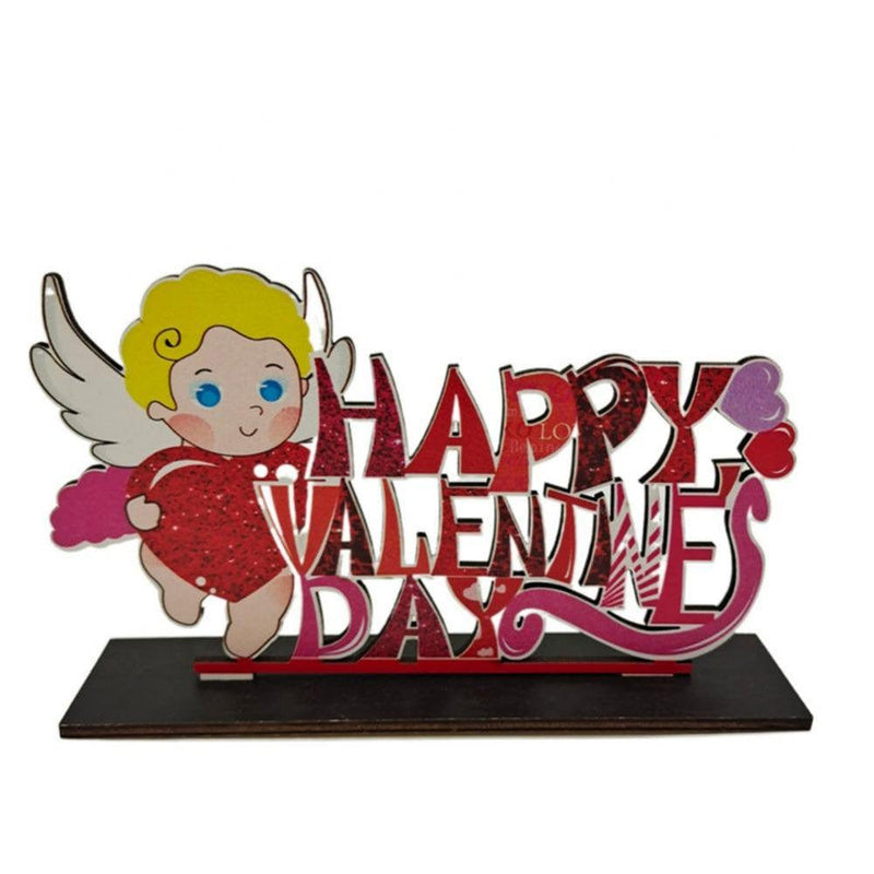 Valentine'S Day Gnome Table Decorations Sign Wooden Table Centerpieces Red Love Heart Happy Valentines Day Decoration for Home Decor Dinner Table Party Coffee Home & Garden > Decor > Seasonal & Holiday Decorations Kozart A  