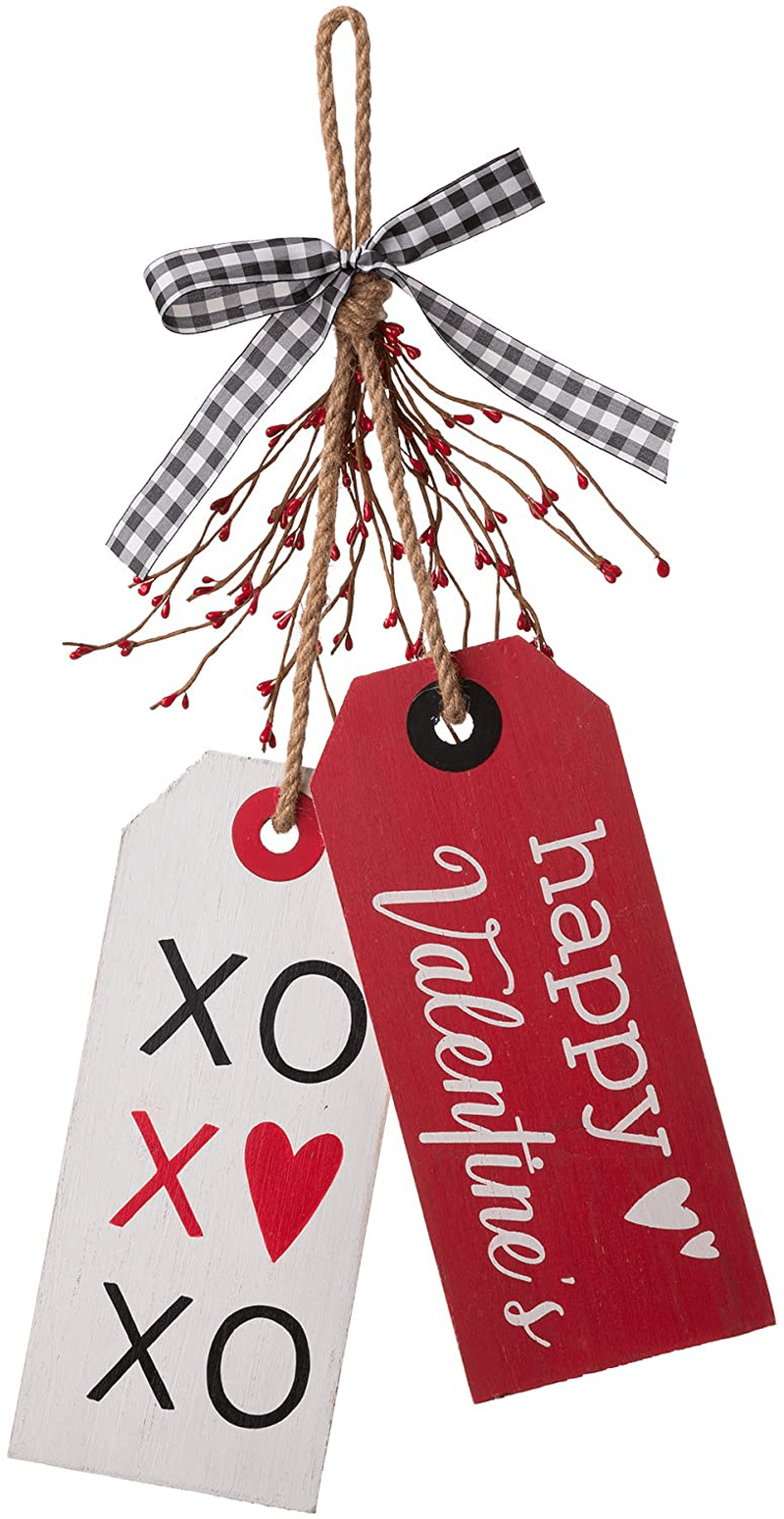 Valentine’S Day Hanging Wreath & Doorknob Decorations Wooden Painted Door Ornament Indoor/Outdoor Featured Red Berry Farmhouse Romantic Gift Home & Garden > Decor > Seasonal & Holiday Decorations eUty Valentine's Decor  