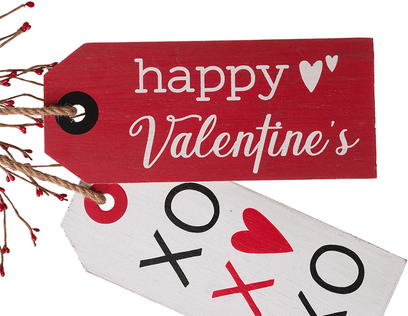 Valentine’S Day Hanging Wreath & Doorknob Decorations Wooden Painted Door Ornament Indoor/Outdoor Featured Red Berry Farmhouse Romantic Gift Home & Garden > Decor > Seasonal & Holiday Decorations eUty   