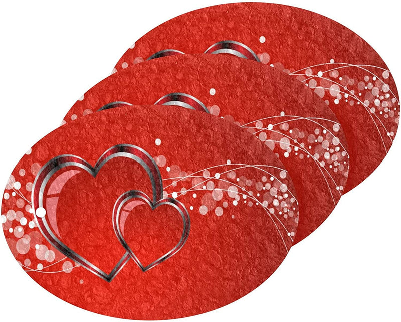 Valentine'S Day Hearts Kitchen Sponges Red Love Romantic Wedding Cleaning Dish Sponges Non-Scratch Natural Scrubber Sponge for Kitchen Bathroom Cars, Pack of 3