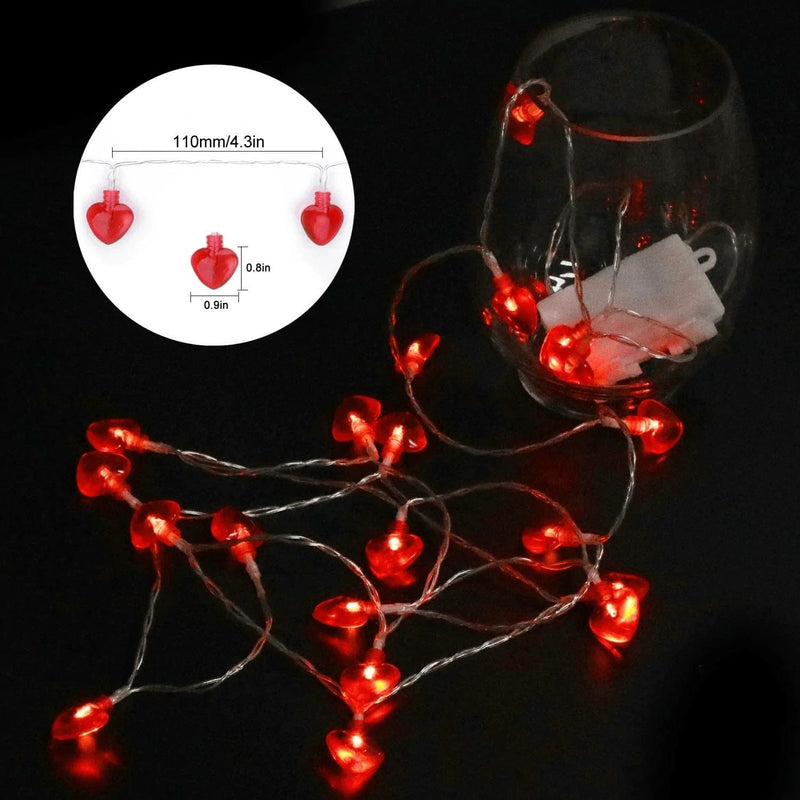 Valentine’S Day Party Decorations,Konsait Valentine Heart Shaped String Light Battery Operated(8.2Ft, 20Llights, 8Modes) for Home Window Holiday Valentines Day Party Favors Supplies Home & Garden > Decor > Seasonal & Holiday Decorations Konsait   