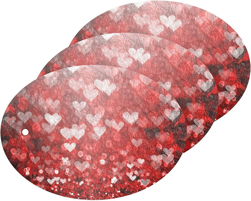 Valentine'S Day Red Glitter Heart Kitchen Sponges Romantic Love Cleaning Dish Sponges Non-Scratch Natural Scrubber Sponge for Kitchen Bathroom Cars, Pack of 3 Home & Garden > Household Supplies > Household Cleaning Supplies Eionryn   