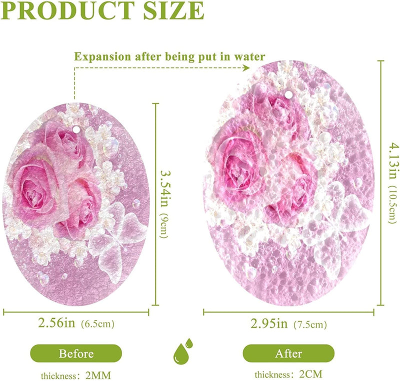 Valentine'S Day Roses Flowers Kitchen Sponges Romantic Floral Spring Butterfly Bubbles Cleaning Dish Sponges Non-Scratch Natural Scrubber Sponge for Kitchen Bathroom Cars, Pack of 3 Home & Garden > Household Supplies > Household Cleaning Supplies Eionryn   