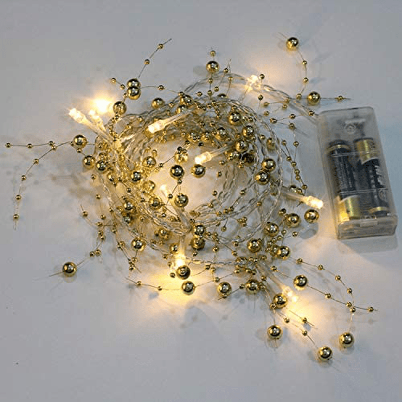 Valentine'S Day String Lights, 9.8 Ft 30 LED Battery Operated Fairy Lights Christmas Bead Garland Light for Xmas Thanksgiving Indoor Fireplace Mantel Christmas Tree Decorations Home & Garden > Decor > Seasonal & Holiday Decorations JasmineLi   