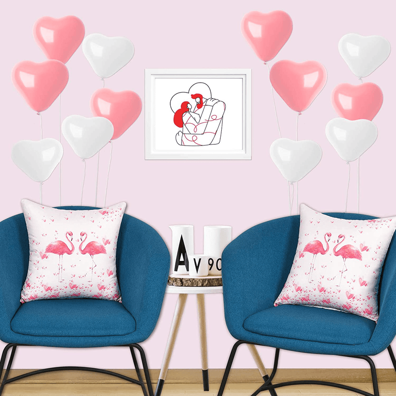 Valentine'S Day Throw Pillow Covers, Pink Flamingo Valentine'S Day Pillowcase, Pink Valentine'S Day Gift, Home Decoration Cushion Covers Pillowcase, 18 X 18 Inches Home & Garden > Decor > Chair & Sofa Cushions Fascidorm   