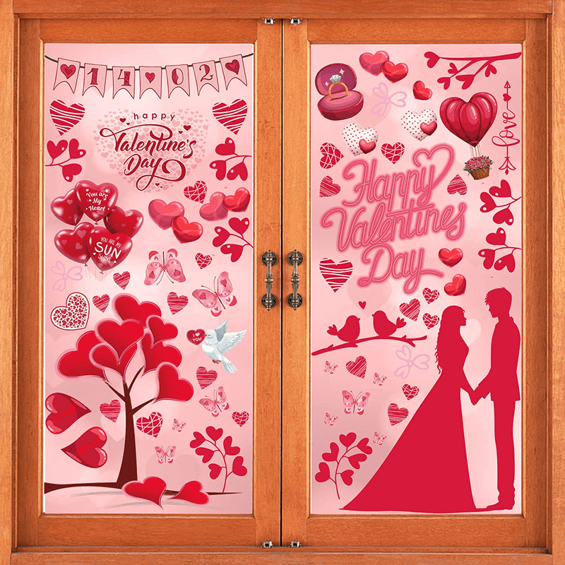 Valentine'S Day Window Clings for Glass Windows Decoration 9 Sheets Valentine'S Day Window Stickers Decals for Valentines Day Decoration, Valentines Day Clings Decor for Valentines Day Party Supplies Home & Garden > Decor > Seasonal & Holiday Decorations Vmini Nwc-02  